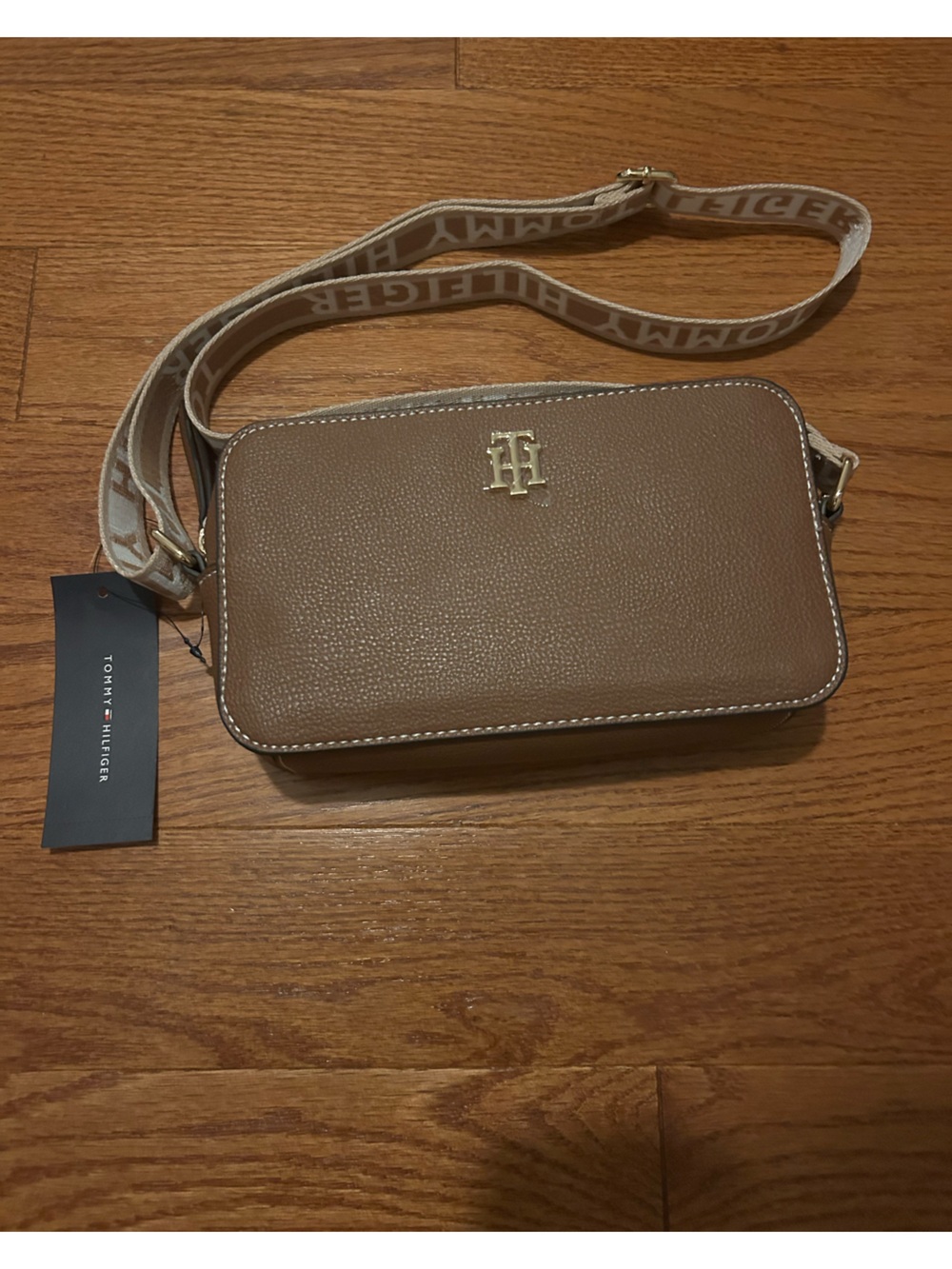 Tommy Hilfiger Brown Leather Crossbody Bag
